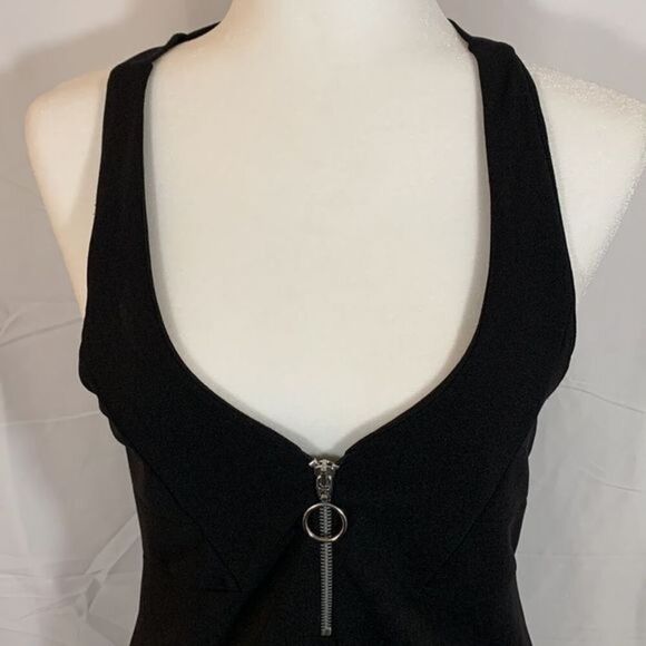 Zara Black Zipper Front Mini Dress - Picture 2 of 8